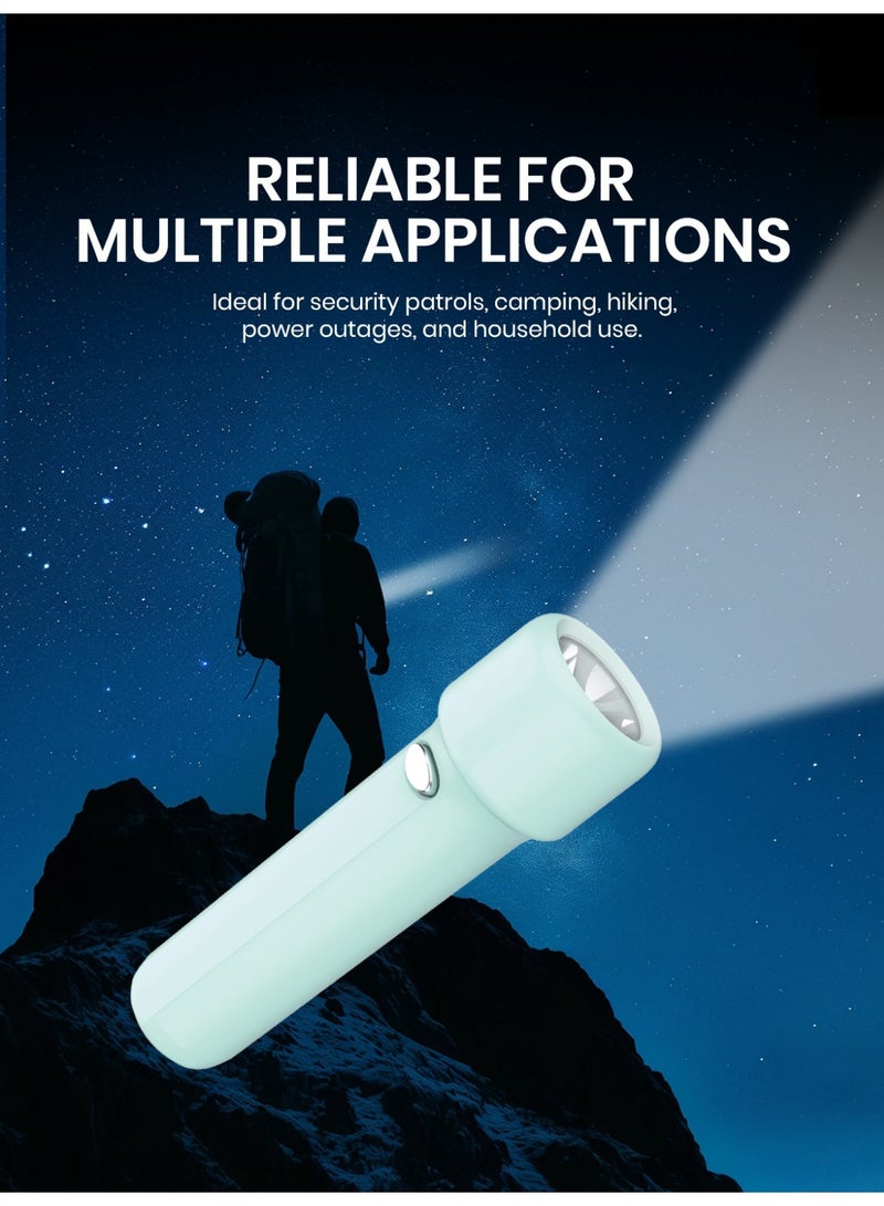 Ogera Pocket-Size Rechargeable LED Flashlight | Lightweight 1W High-Brightness Torch | Type-C Charging | 1500mAh Lithium Battery | 17-Hour Runtime | Compact Everyday Carry Flashlight for Indoor & Outdoor Use | 2-Year Warranty | OG1151PSL | Blue/Green/Orange - Image 5